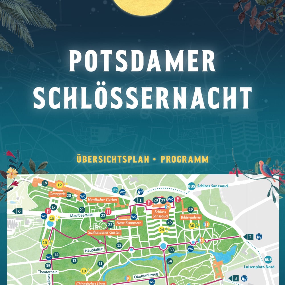 Potsdamer Schlössernacht Redesign Lageplan Programmheft
