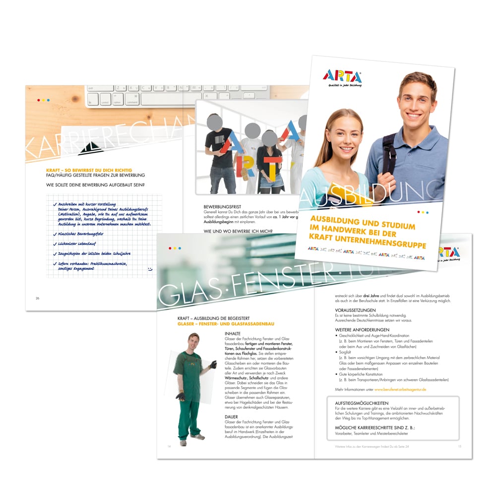 Broschüre Ausbildung Studium Design ARTA Handwerk