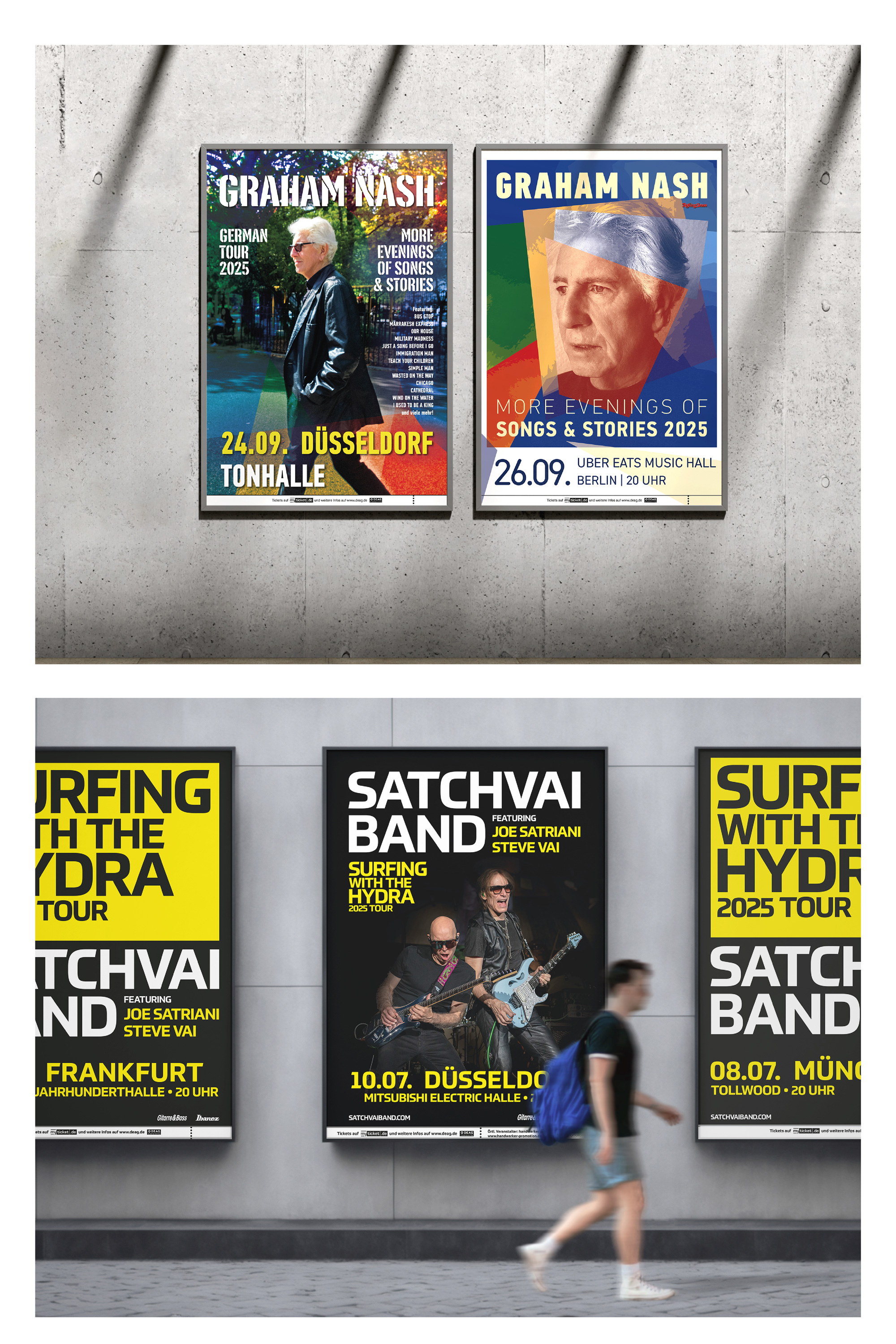 Plakate, Social Media SATCHVAI Band, Graham Nash Tour 2025