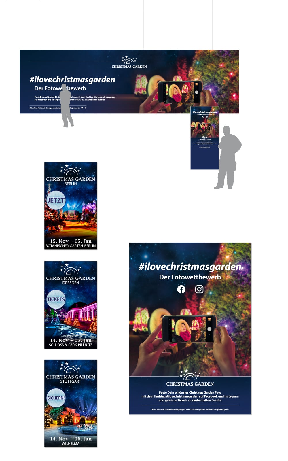Plakate Werbebanner Christmas Garden Social Media