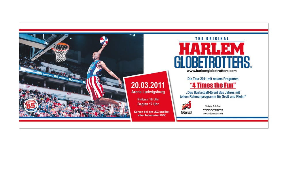 Event Anzeigen Zeitung  Poster Werbung Veranstaltung Harlem Globetrotter