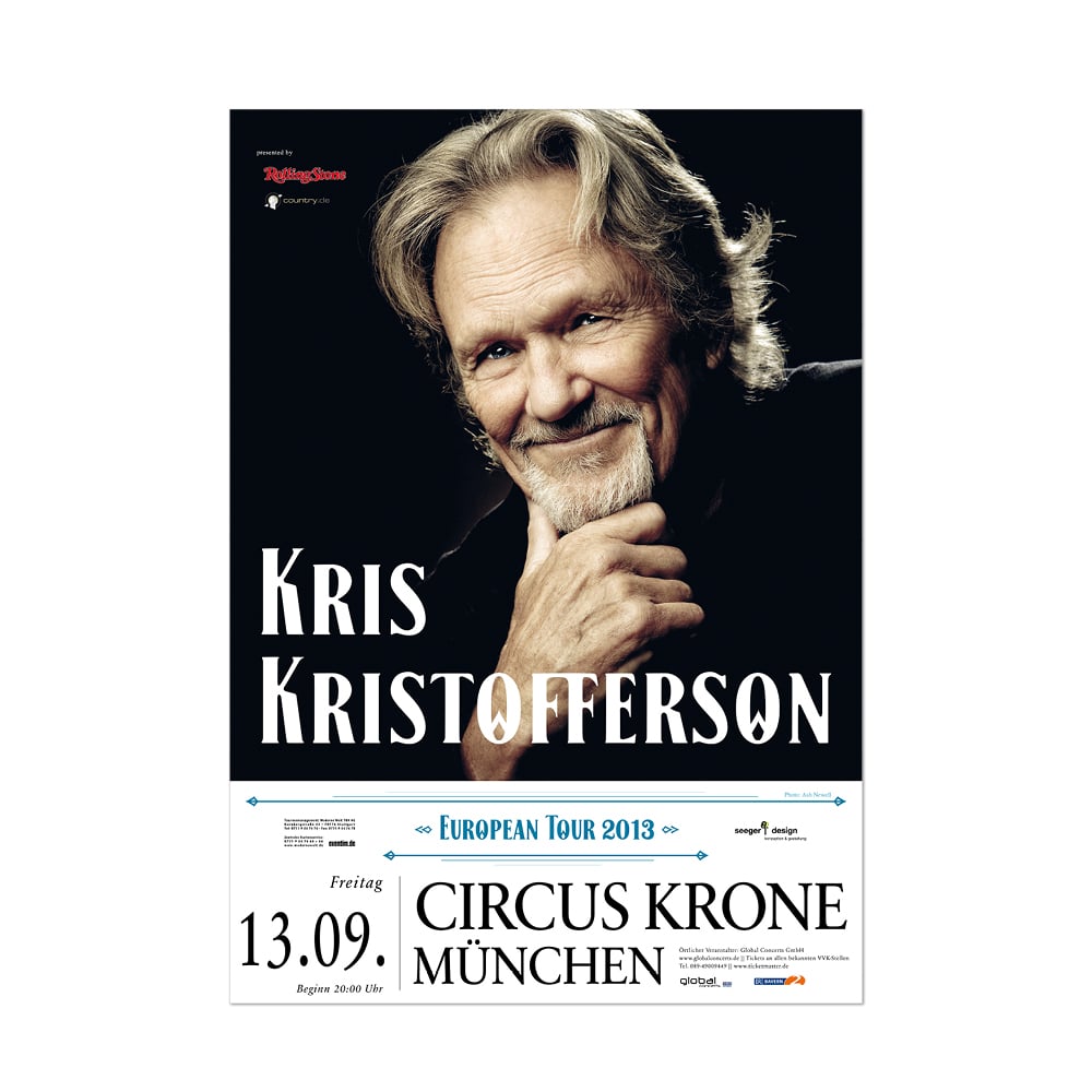 Plakate Konzerte Events Poster Kris Kristofferson